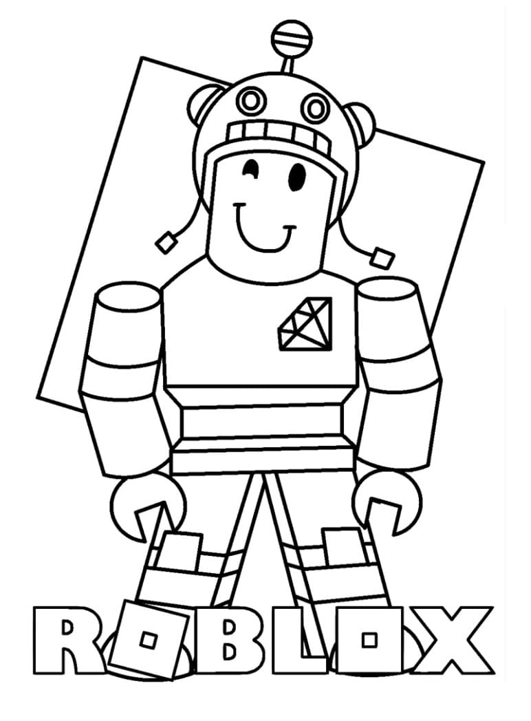 Personnage de Roblox avec un sourire dans un décor de jeu