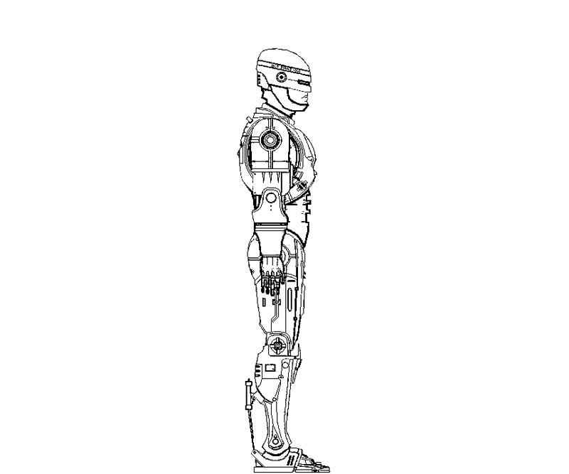 Robocop en action au cœur de la ville futuriste