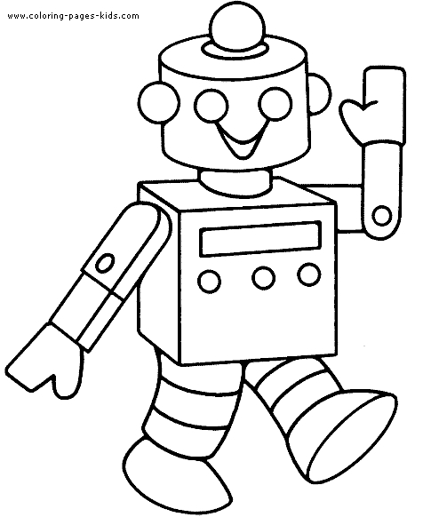 Un robot en pleine aventure technologique sur un fond ludique