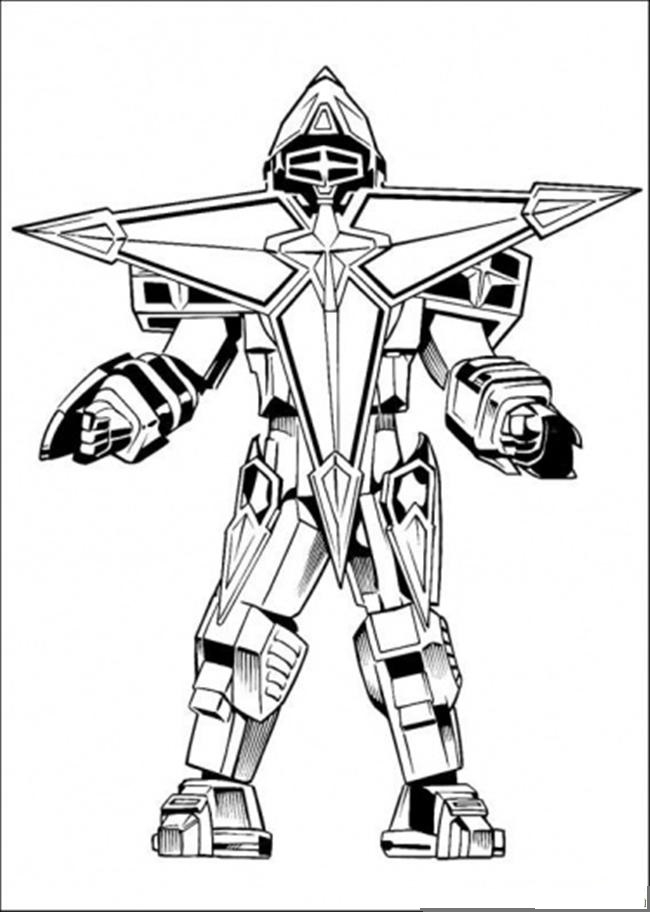 Coloriage d'un robot futuriste en pleine action dans un paysage technologique