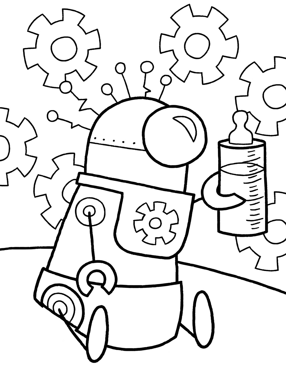 Un robot amical interagissant avec un enfant dans un décor futuriste