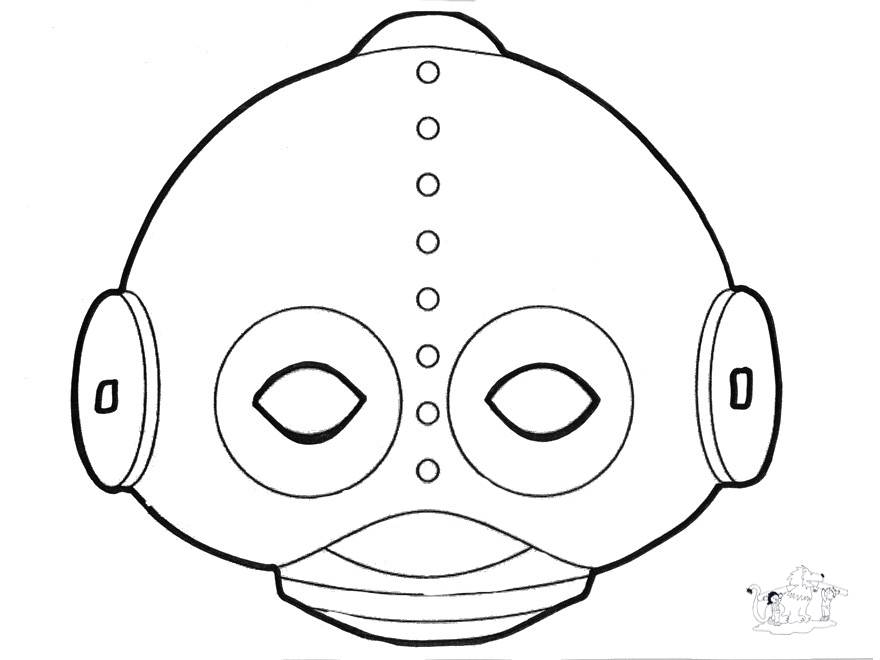 Coloriage d'un robot amusant entouré d'éléments futuristes Coloriage d'un robot amusant entouré d'éléments futuristes