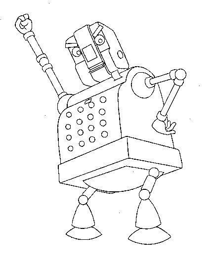 Un robot amusant en pleine exploration futuriste Un robot amusant en pleine exploration futuriste