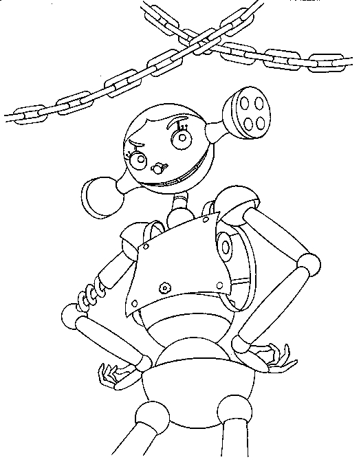 Un robot amical explorant un monde futuriste