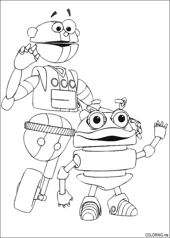 Robot jouant dans un décor futuriste