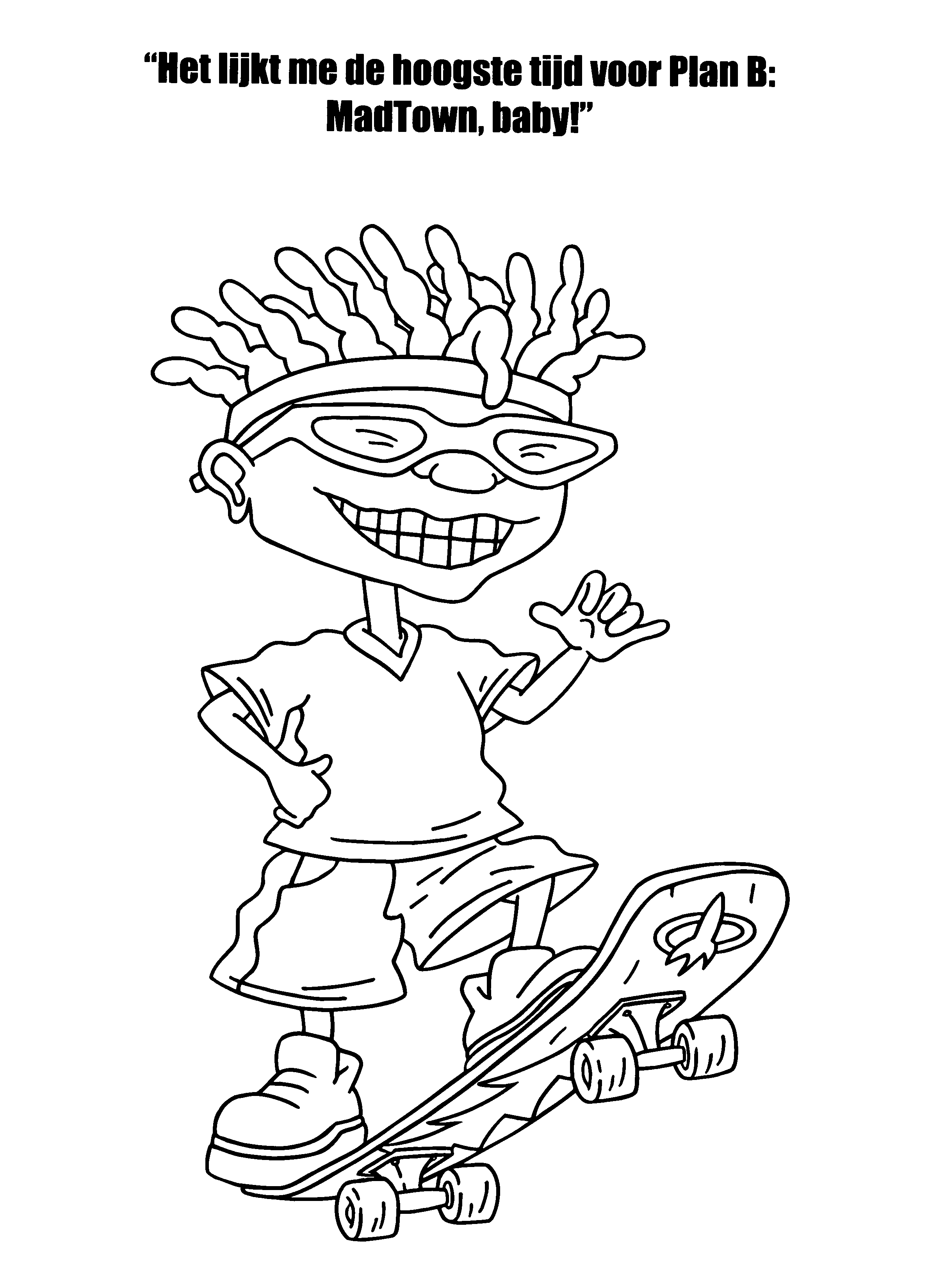 Personnages de Rocket Power en pleine action sur leur planche à roulettes