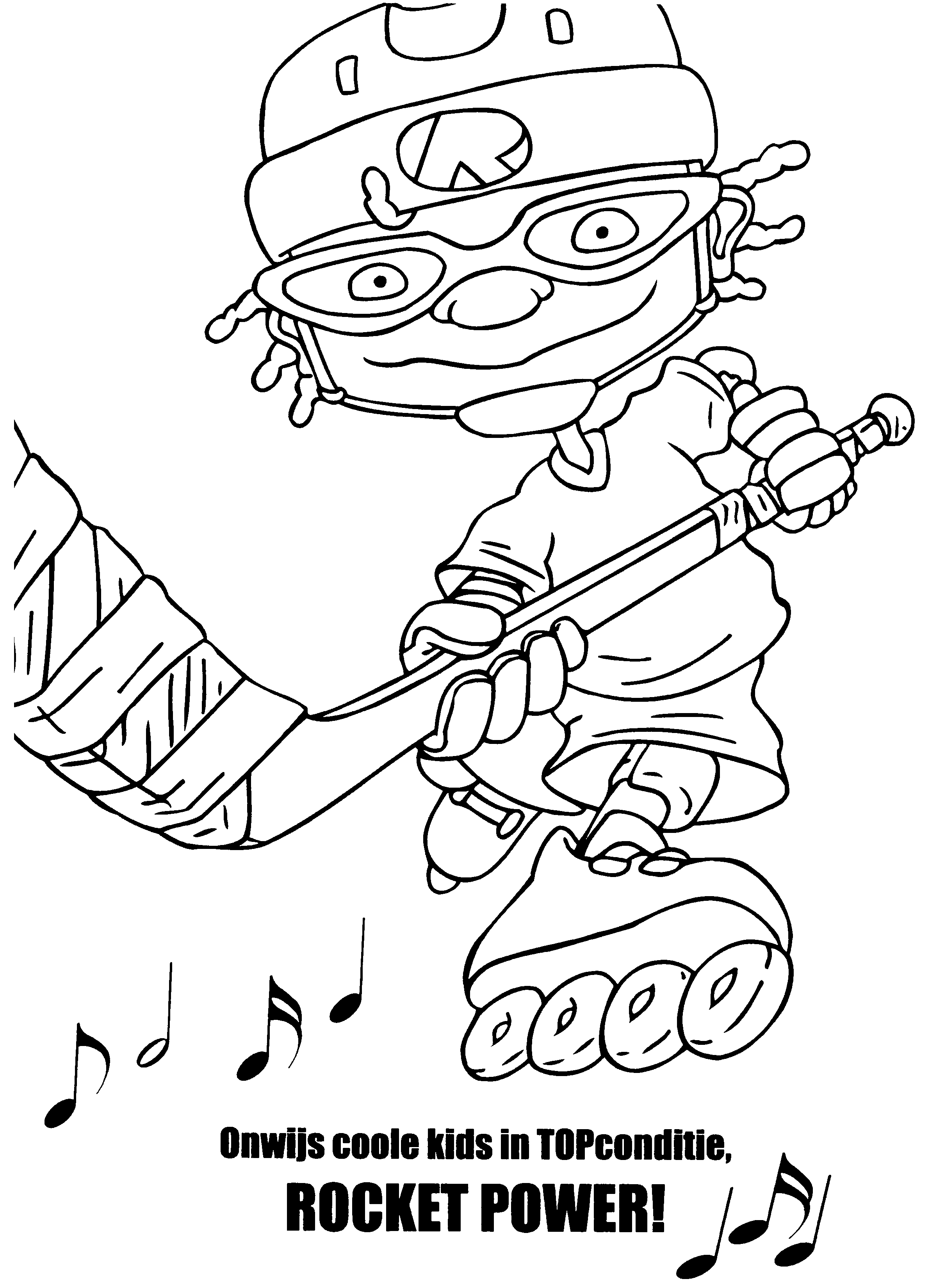 Scène de Rocket Power avec des personnages en action sur une rampe de skate