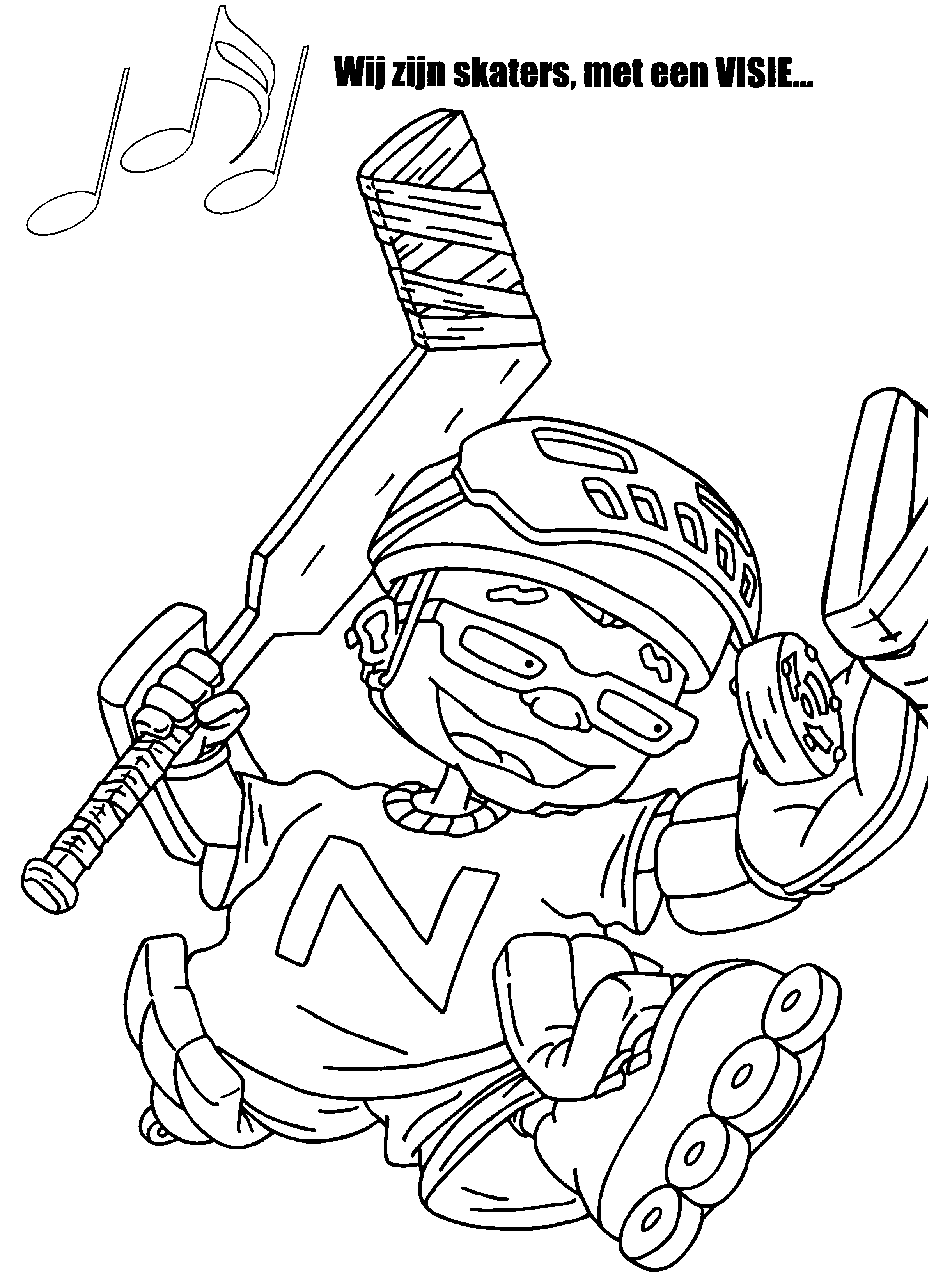 Coloriage de personnages de Rocket Power en pleine action sur leurs planches à roulettes