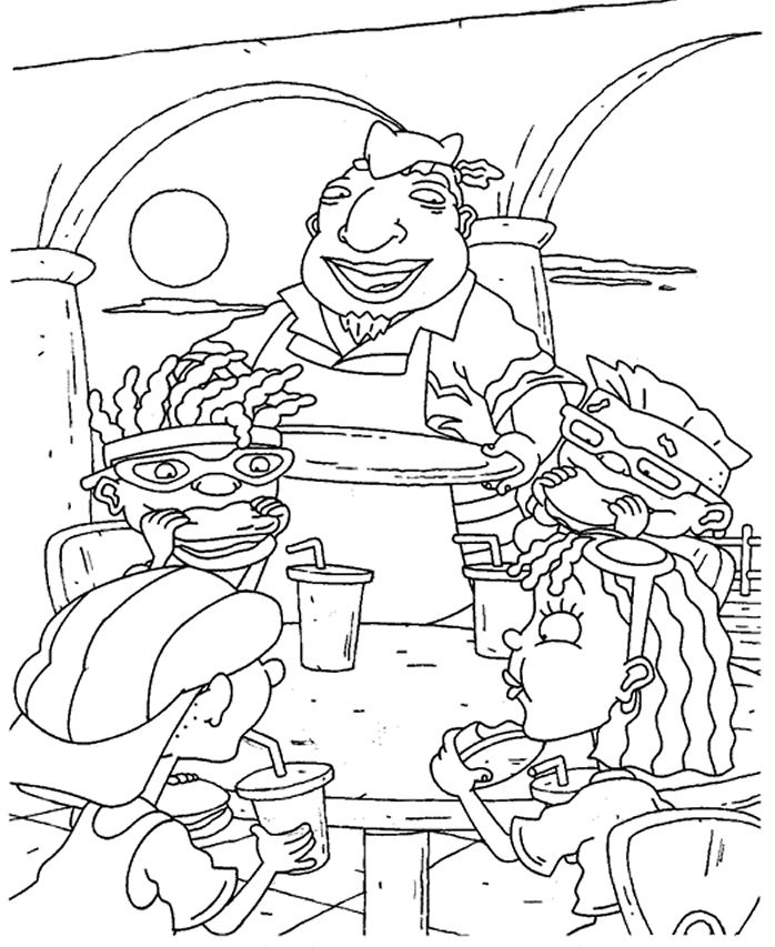 Scène de Rocket Power avec des personnages en pleine action sur leur planche à roulettes