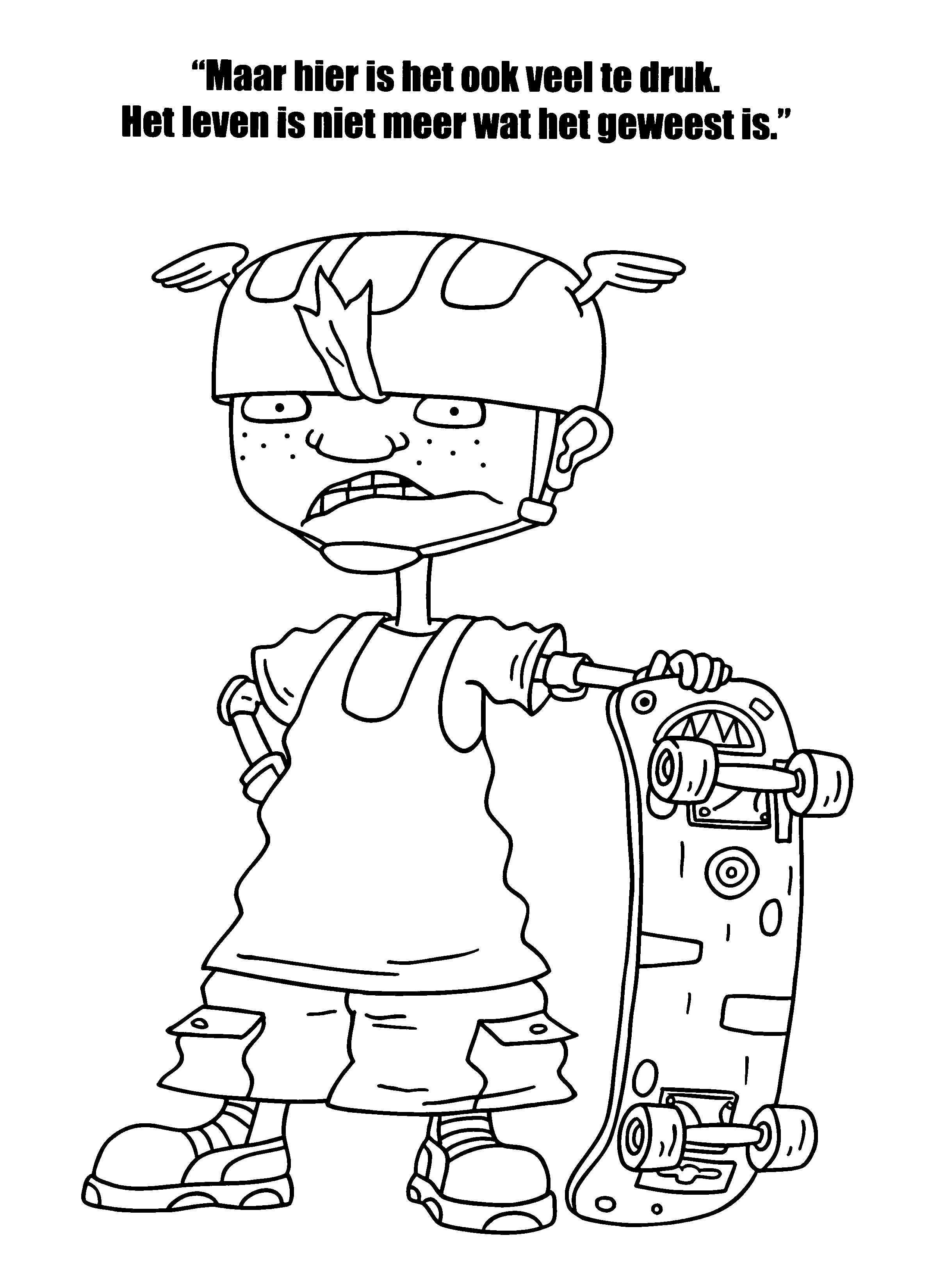 Coloriage de personnages de Rocket Power en pleine action sur leur planche à roulettes