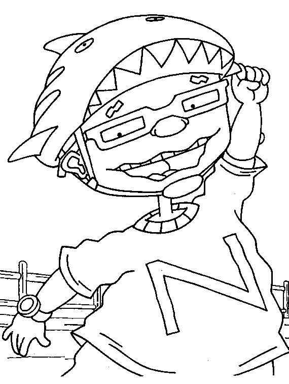 Personnages de Rocket Power en pleine action sur une rampe de skate