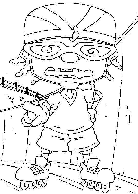 Scène dynamique de Rocket Power avec des personnages en action sur une rampe de skate
