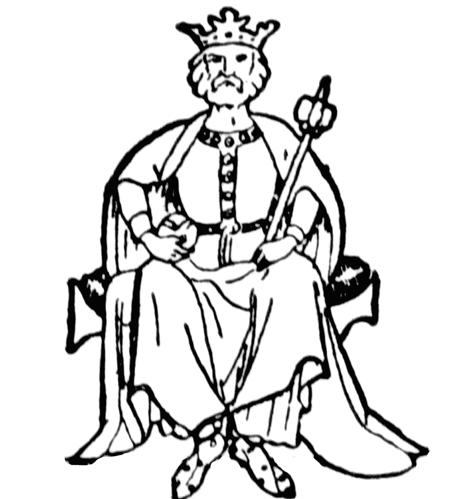 Un roi majestueux avec sa couronne dans un décor royal