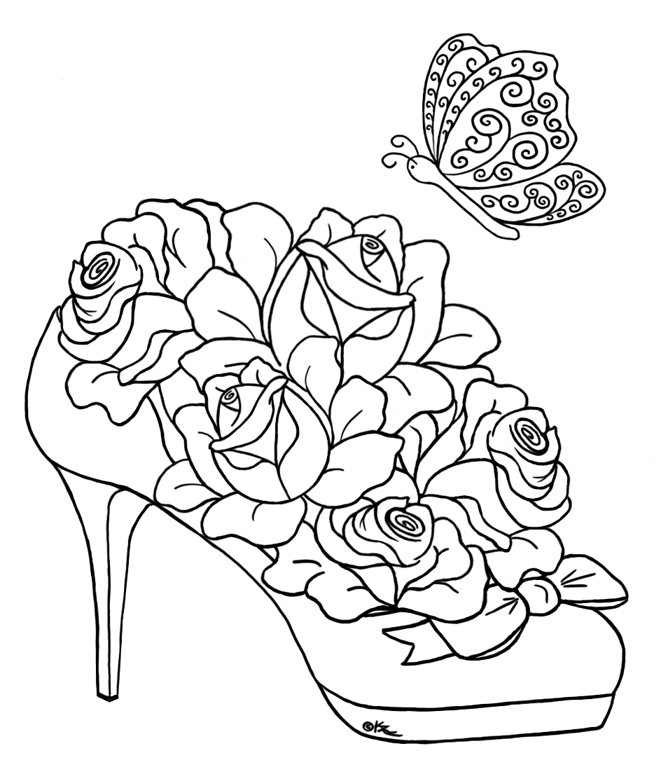 Coloriage de roses en pleine floraison sur fond décoratif