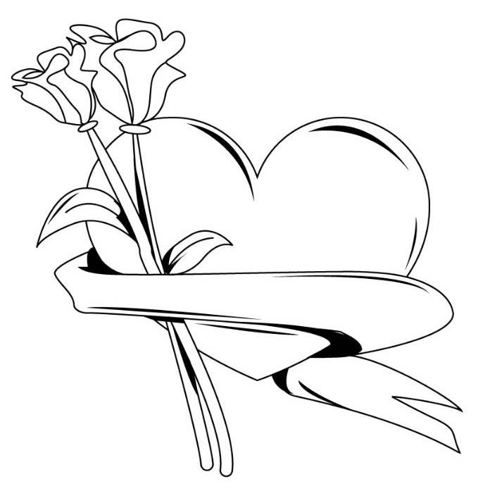 Coloriage de roses délicates avec des feuilles vertes
