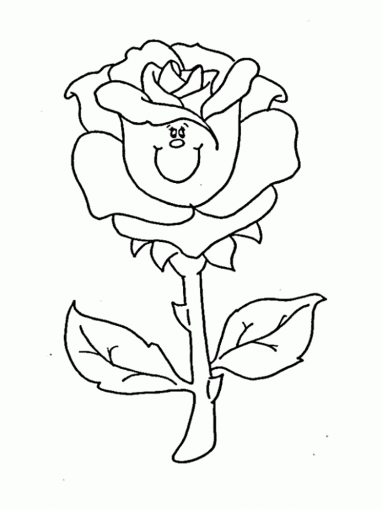 Coloriage de roses épanouies dans un jardin