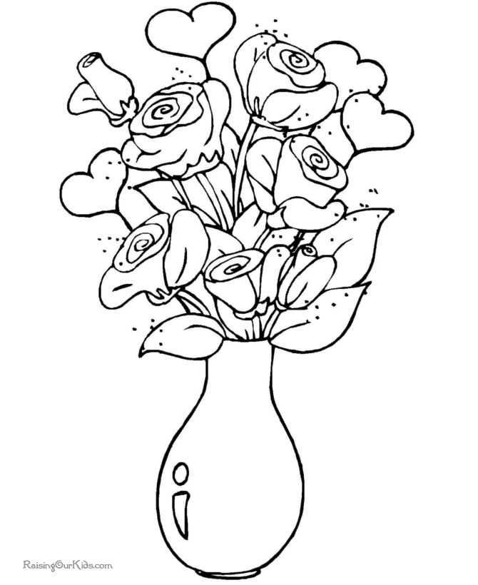 Coloriage de roses en pleine floraison sur un fond neutre