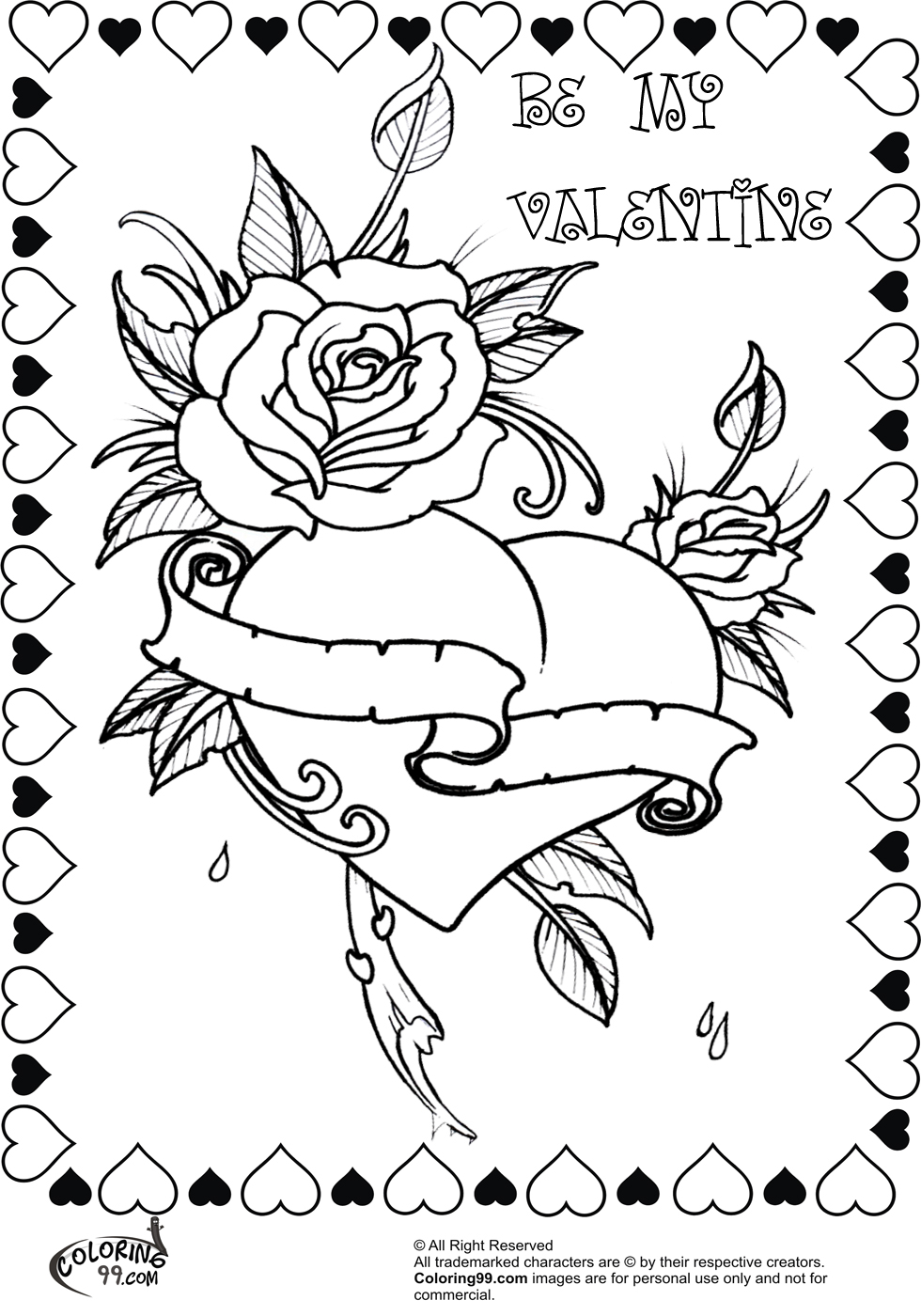 Coloriage de roses délicates sur fond floral