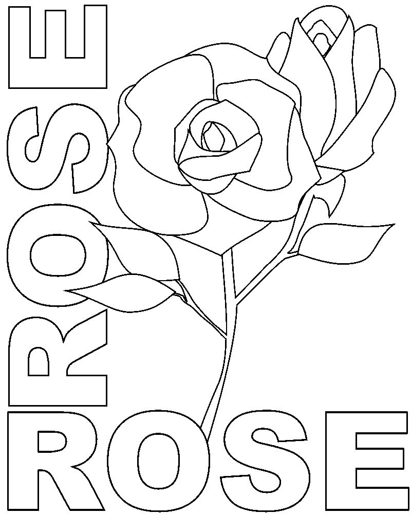 Coloriage de roses avec des détails floraux et des feuilles Coloriage de roses avec des détails floraux et des feuilles