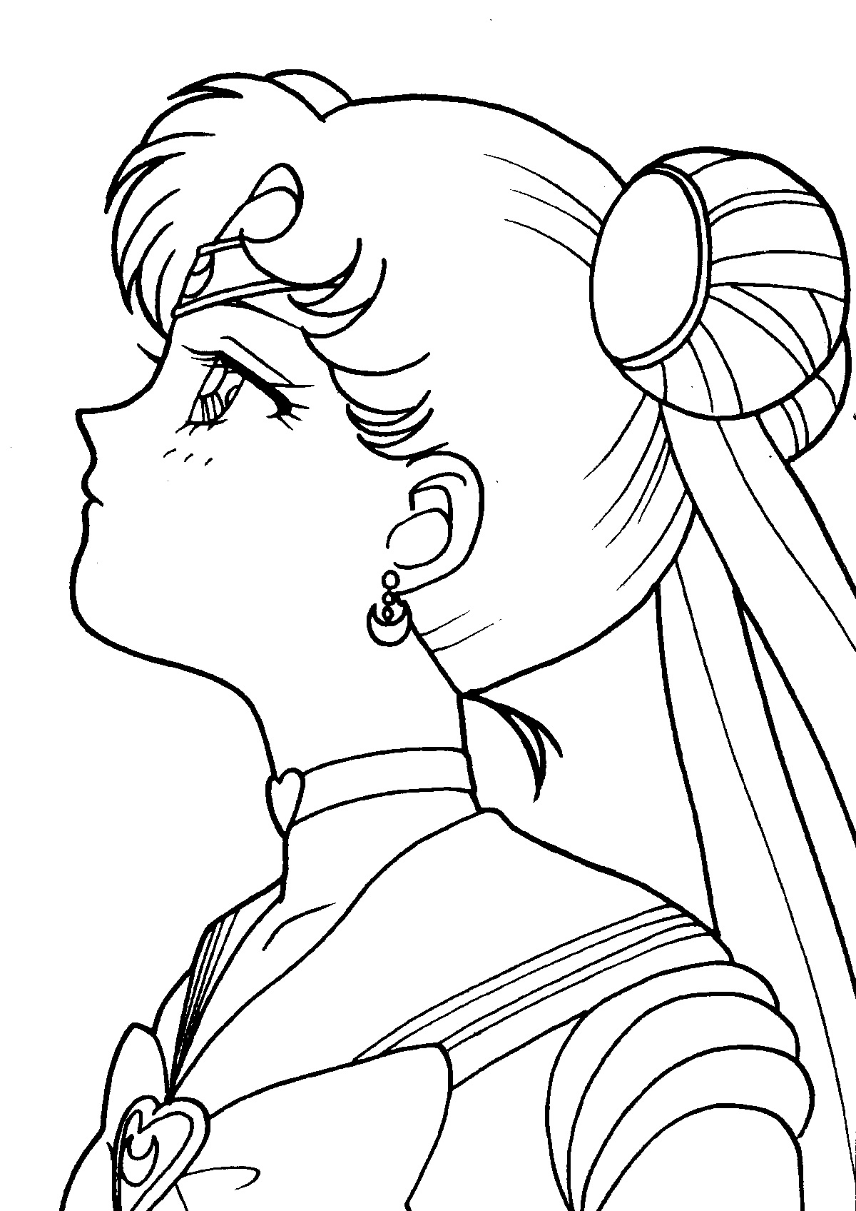 Coloriage de Sailor Moon en pleine action avec ses amis