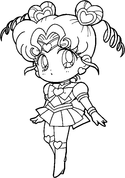 Coloriage de Sailor Moon avec ses amis dans un cadre dynamique