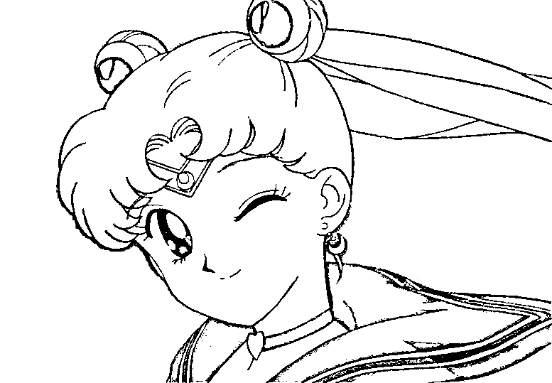 Coloriage de Sailor Moon en pleine action avec ses amis