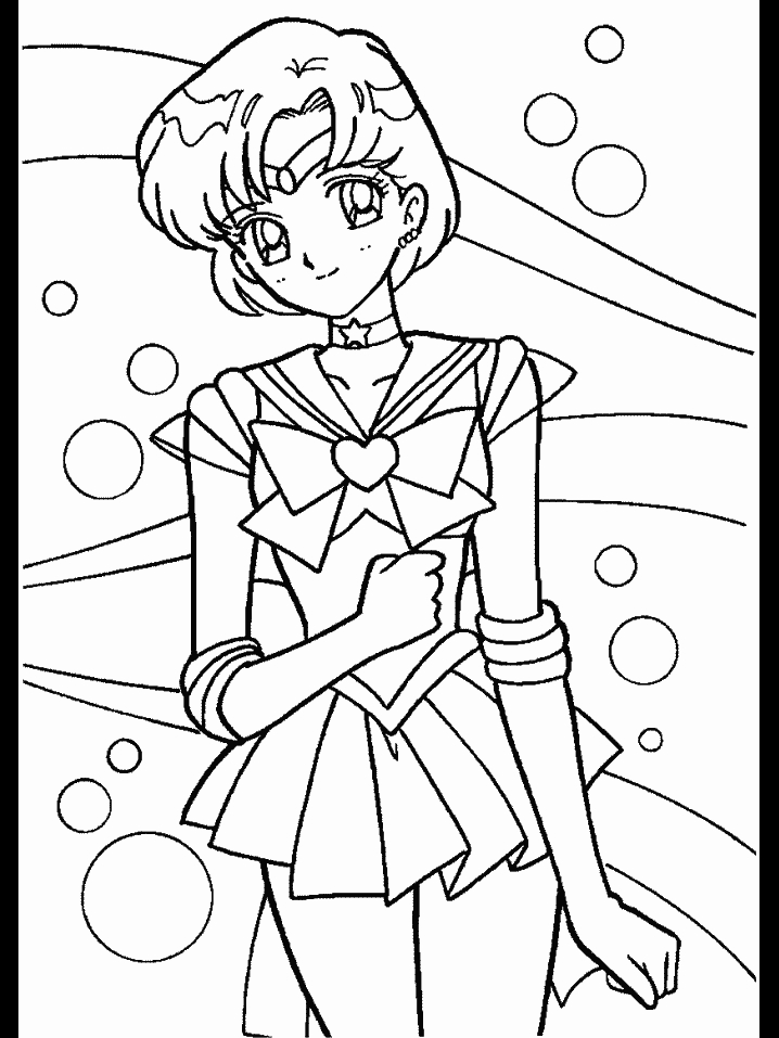 Coloriage de Sailor Moon dans une pose dynamique
