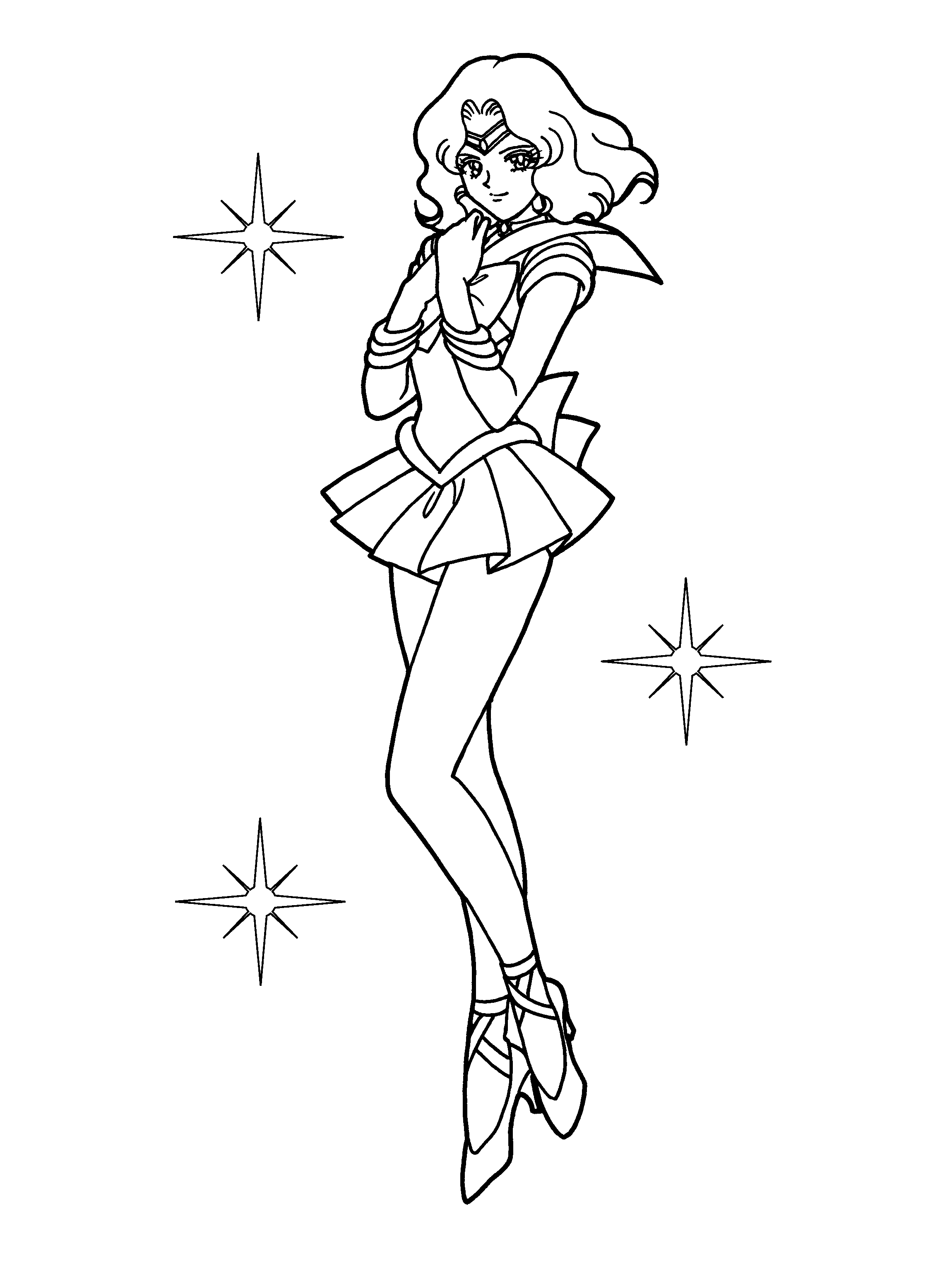 Coloriage de Sailor Moon en pleine action