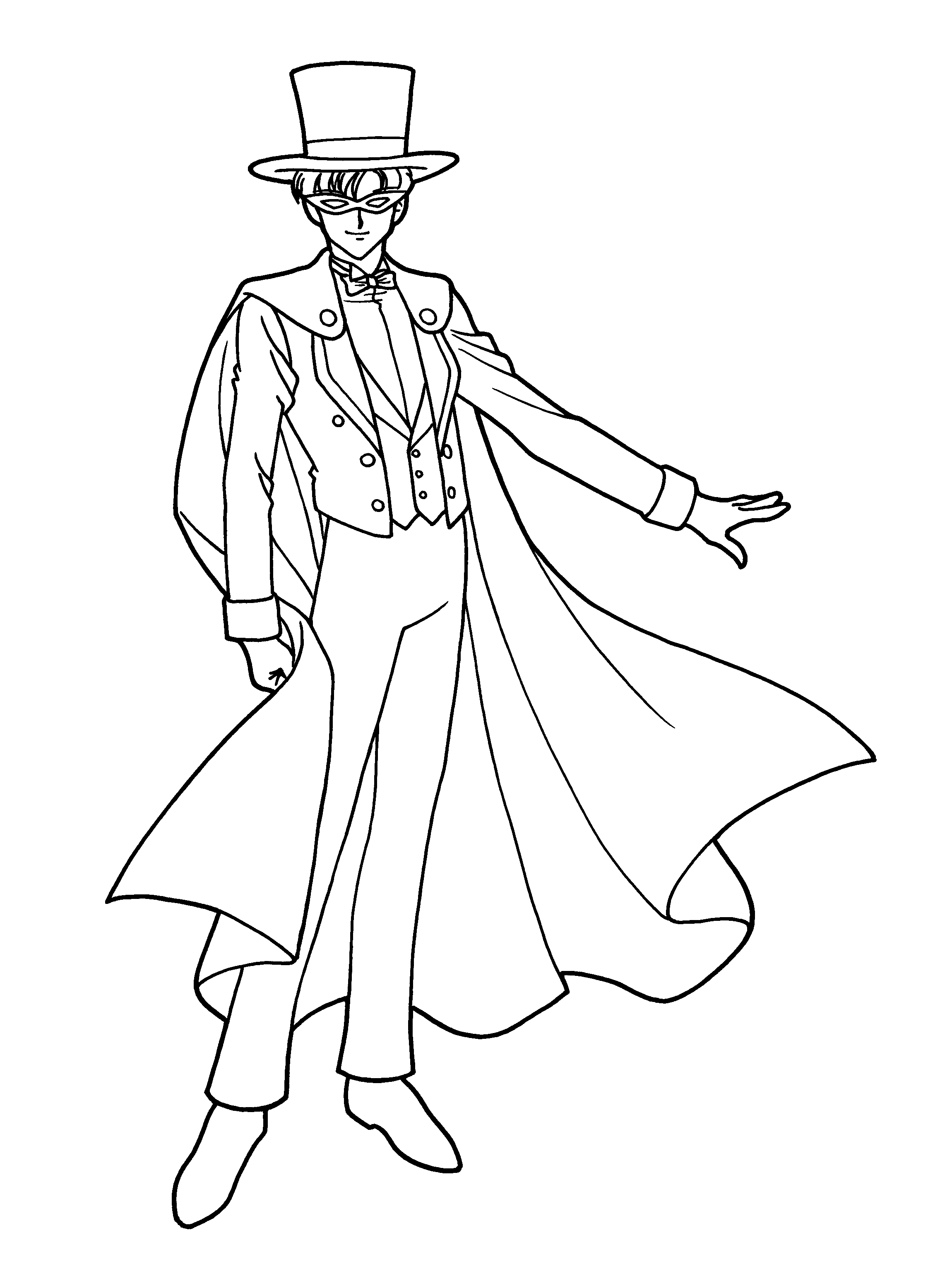 Coloriage de Sailor Moon en pleine action avec son costume emblématique