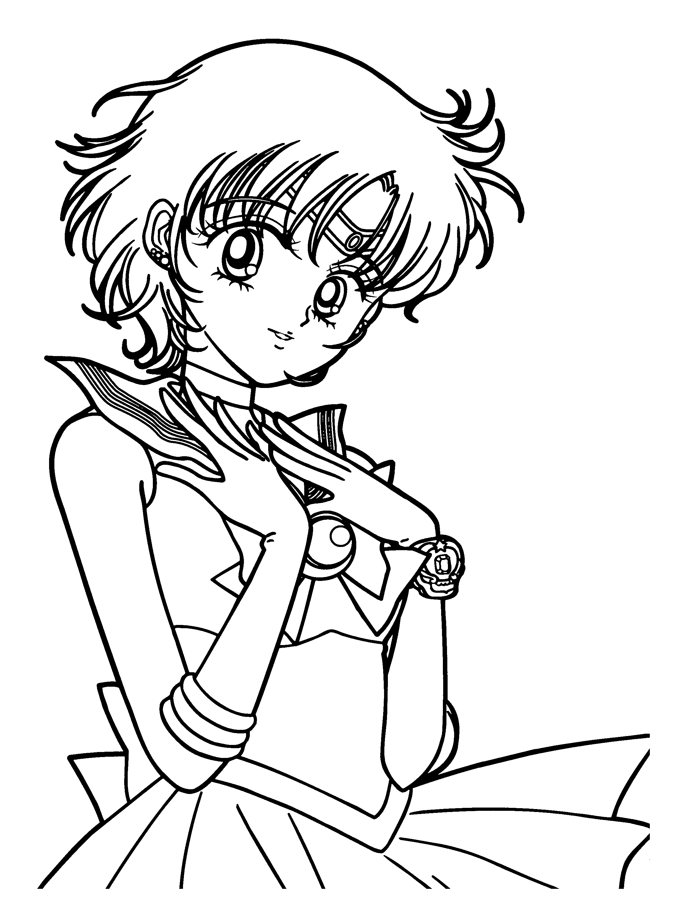 Coloriage de Sailor Moon dans un style dynamique et captivant