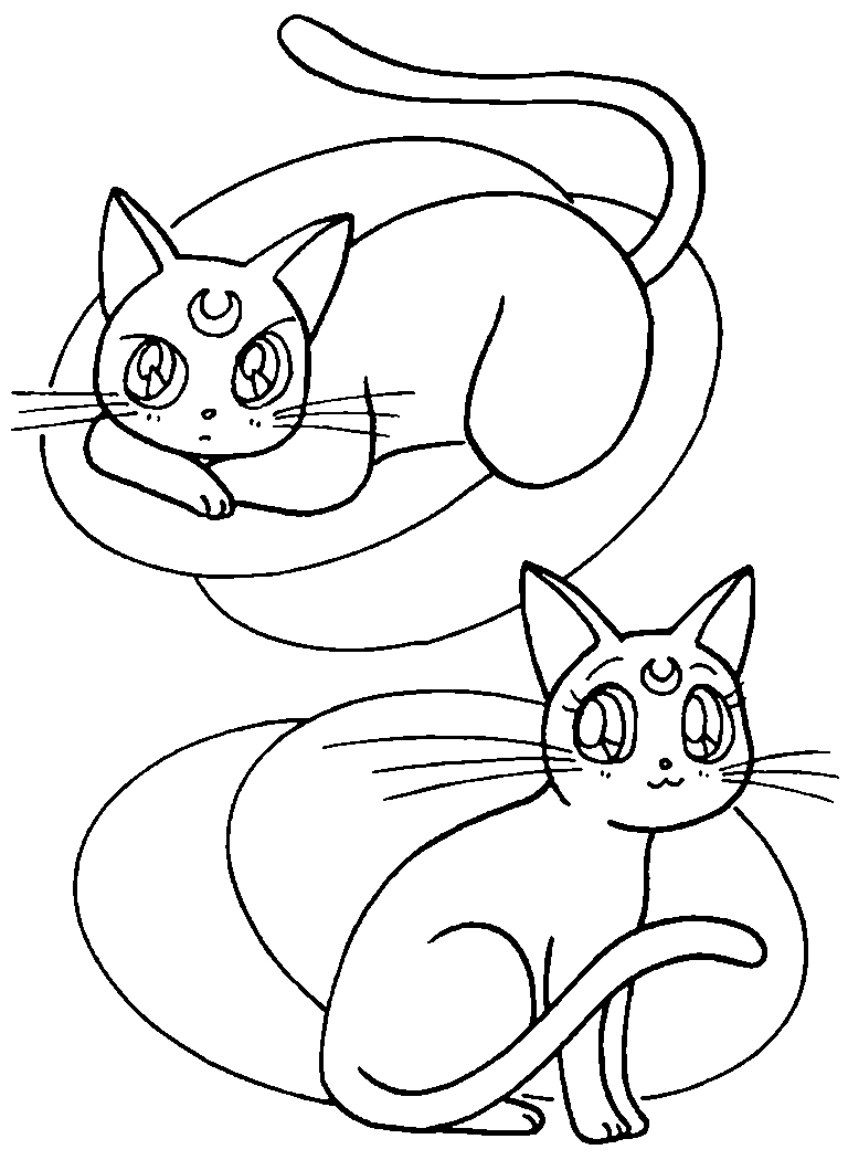 Coloriage de Sailor Moon en pleine action avec son éternel bâton magique