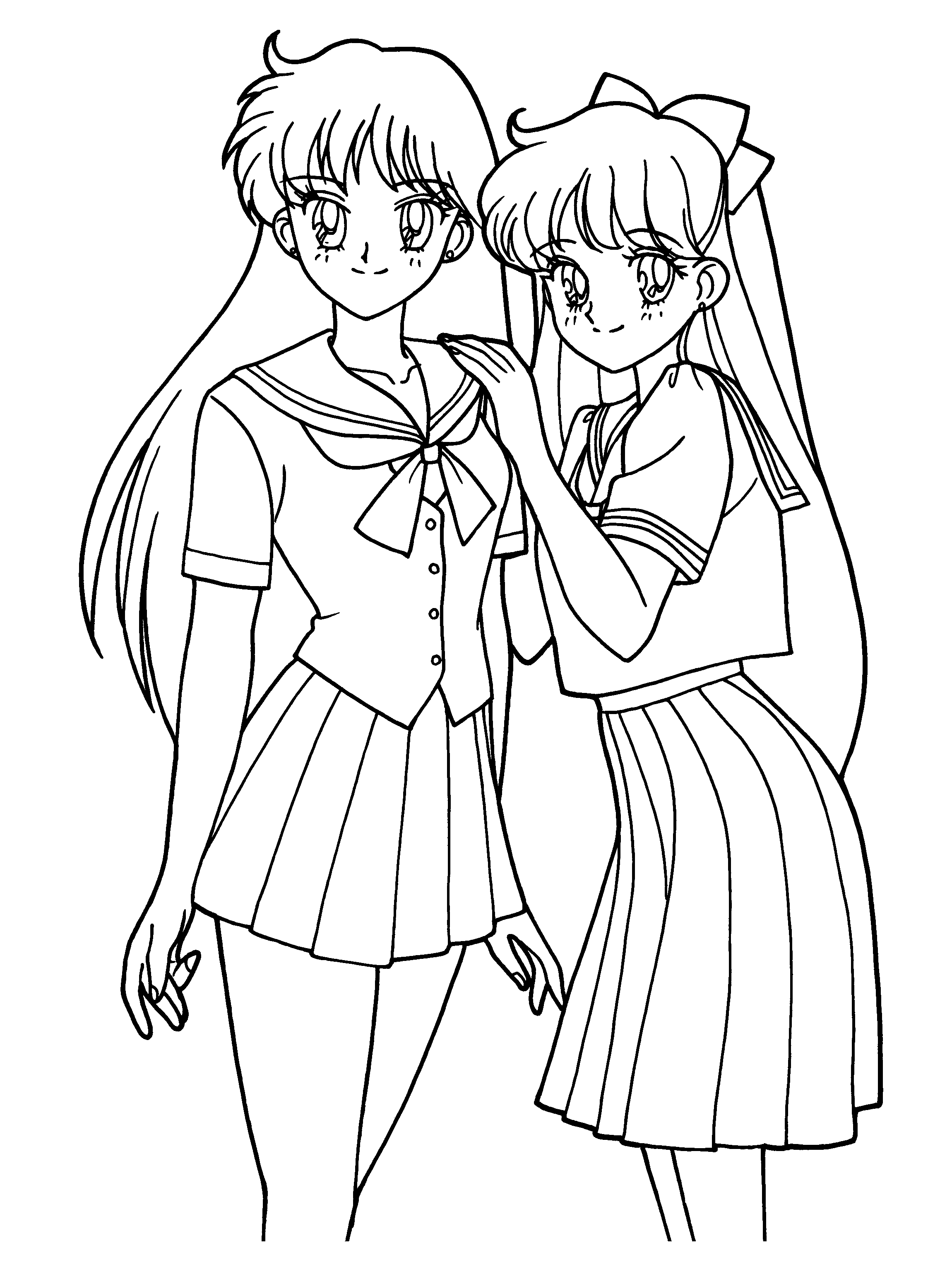 Coloriage de Sailor Moon en pleine action avec ses alliés et des éléments magiques
