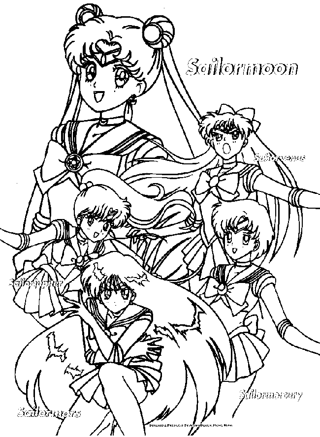 Coloriage de Sailor Moon en pleine action dans un décor urbain