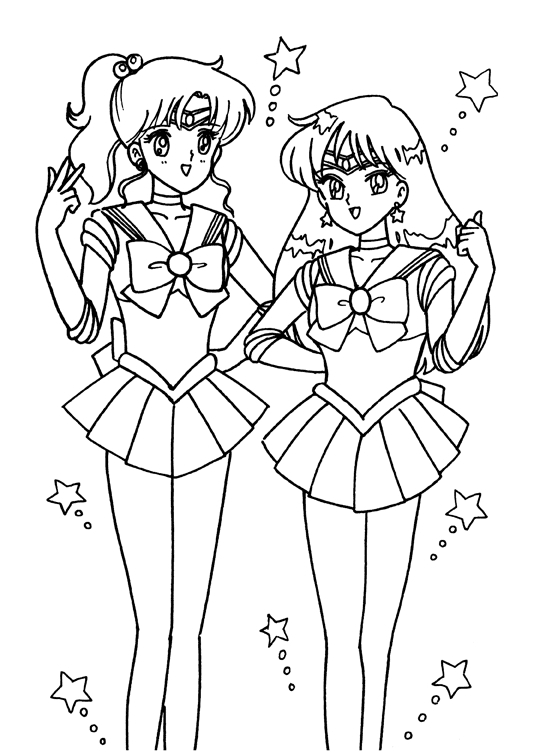 Coloriage de Sailor Moon en pleine action avec son sceptre magique