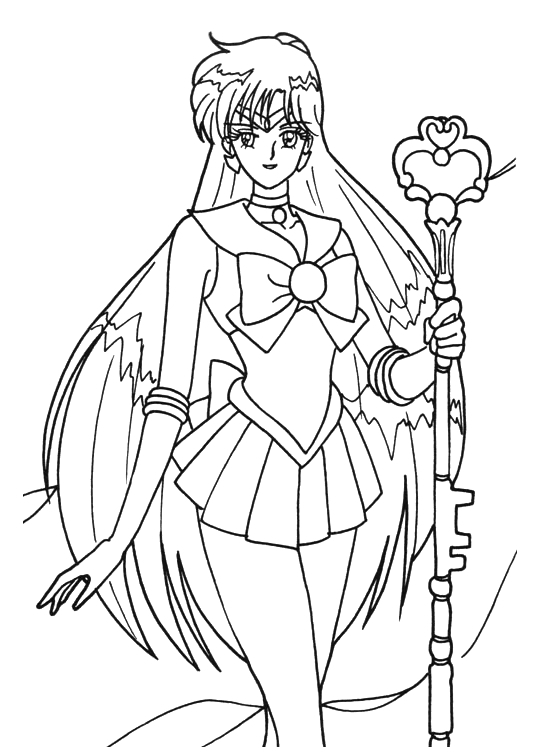 Coloriage de Sailor Moon dans une pose dynamique