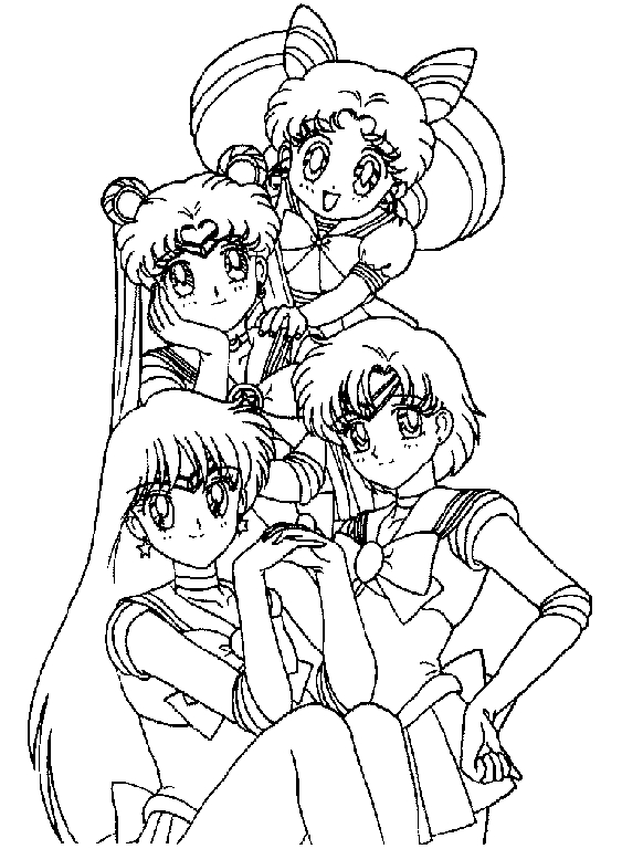 Coloriage de Sailor Moon en pleine transformation avec son sceptre