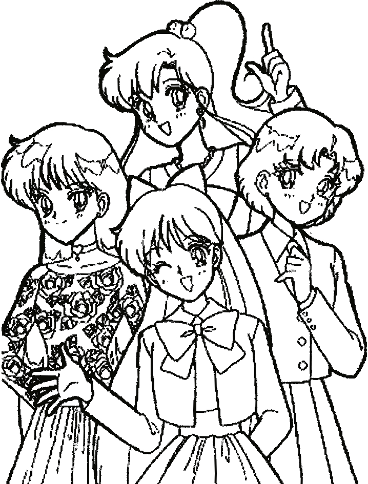 Coloriage de Sailor Moon en pleine action avec son chat Luna
