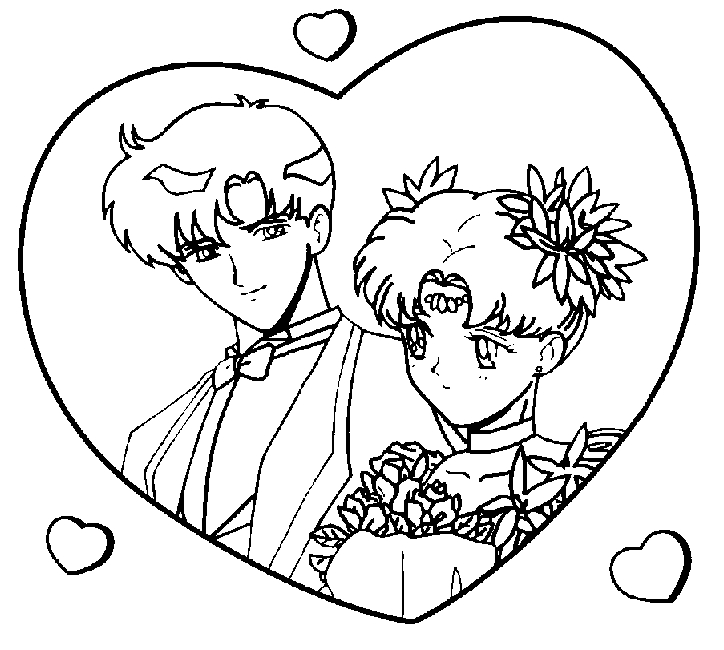 Coloriage de Sailor Moon en pleine action, avec un décor cosmique