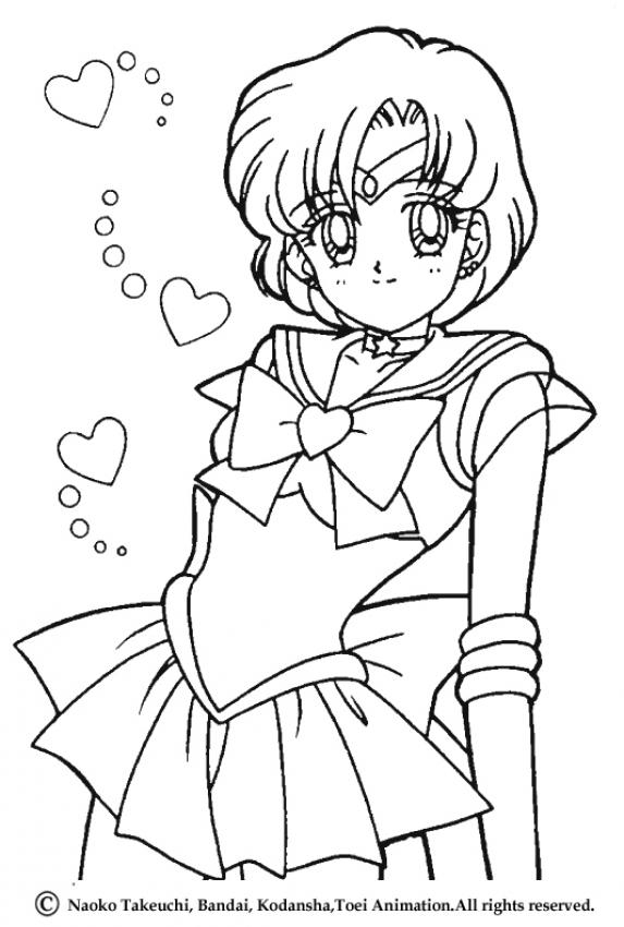 Coloriage de Sailor Moon en pleine action avec ses amis