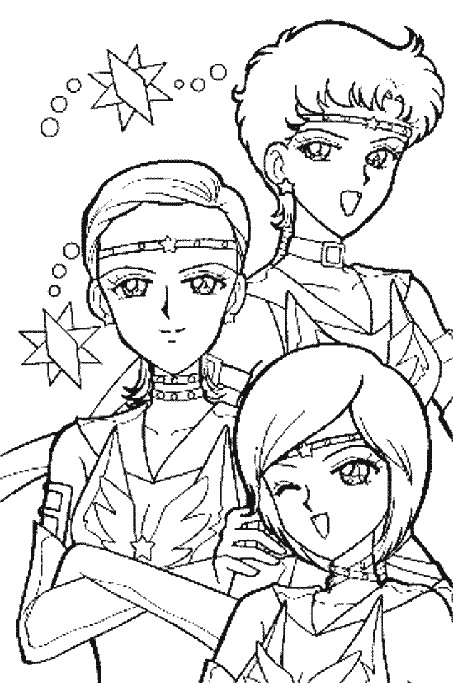 Sailor Moon en pleine action avec ses amis sur une scène dynamique