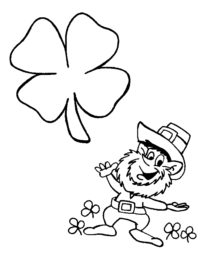 Coloriage de la Saint-Patrick avec un chapeau de trèfle et un pot d'or