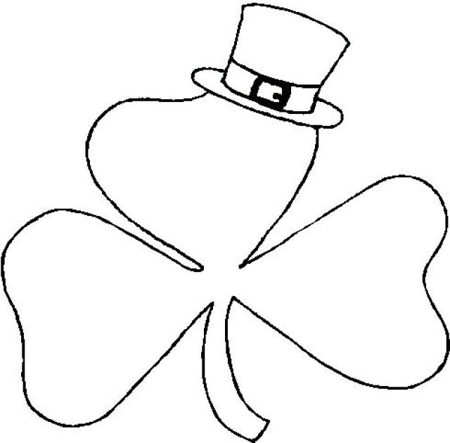 Coloriage de Saint Patrick avec un Leprechaun et un Trèfle