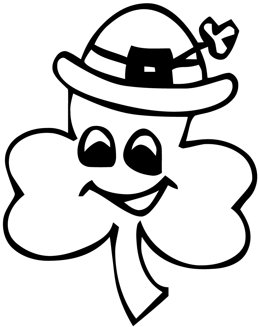 Coloriage de la Saint-Patrick avec un chapeau et un trèfle