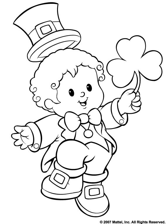 Coloriage de la Saint-Patrick avec un Leprechaun et un Arc-en-ciel