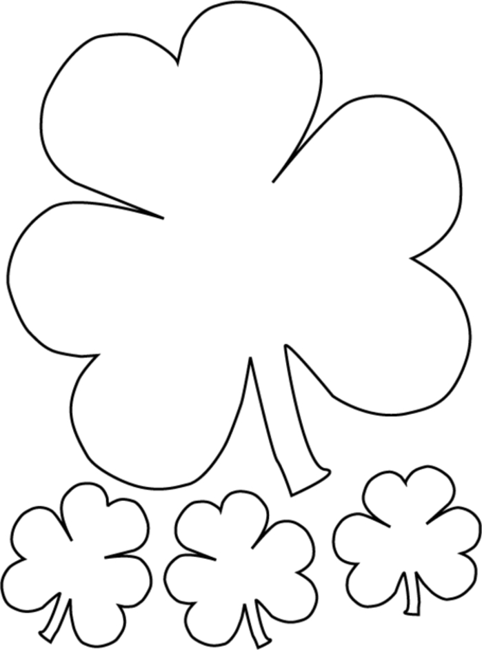 Coloriage de la Saint-Patrick avec un trèfle et un leprechaun