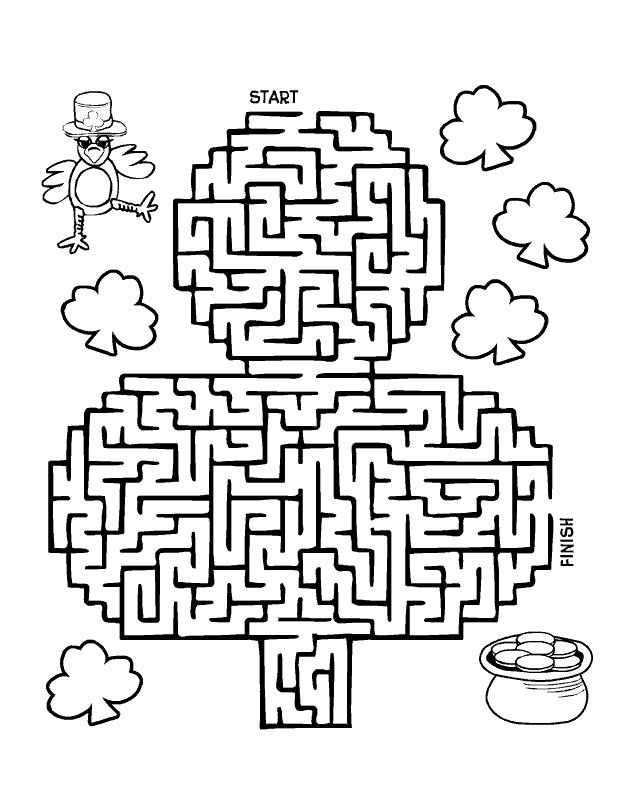 Coloriage de la Saint-Patrick avec un chapeau et un trèfle