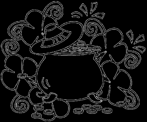 Coloriage de la Saint-Patrick avec un Leprechaun et un Arc-en-Ciel