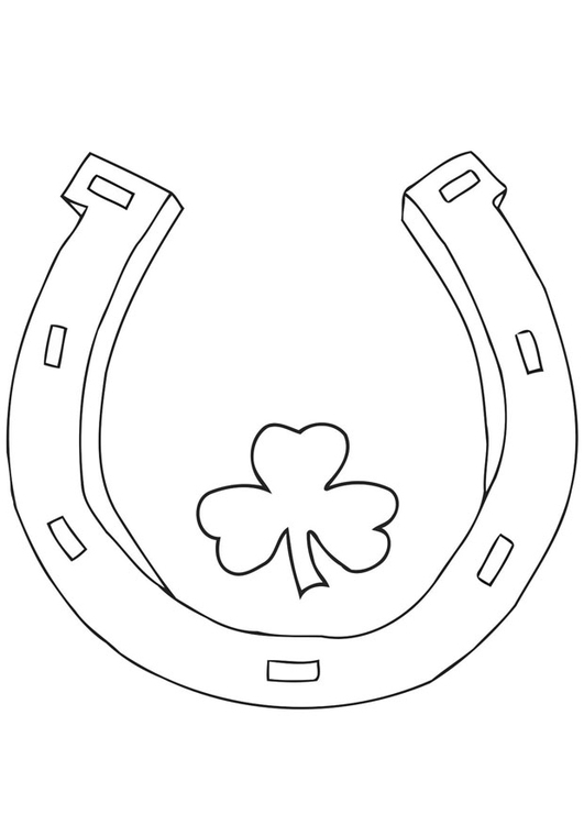 Coloriage de la Saint-Patrick avec un trèfle et un chapeau