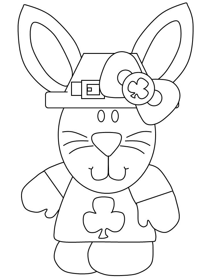 Coloriage de Saint Patrick avec un Leprechaun et un Arc-en-Ciel