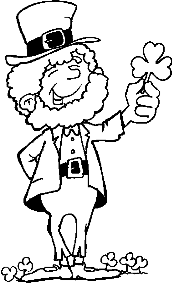 Coloriage de la Saint-Patrick avec un leprechaun et un arc-en-ciel